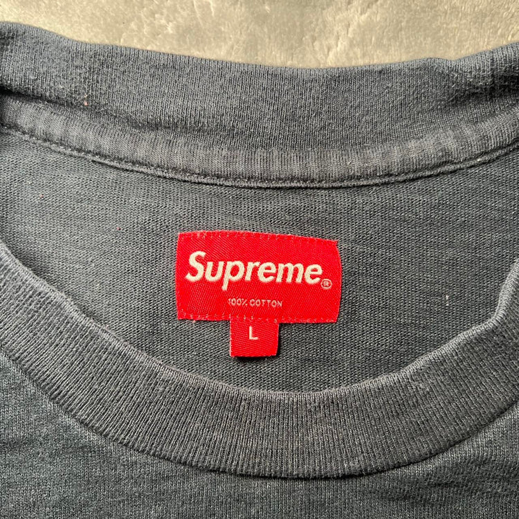 Supreme navy pocket l/s