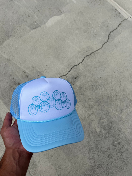 Paradise Trucker Hat - Sky Blue